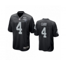 Las Vegas Raiders #4 Derek Carr Black 2020 Inaugural Season Game Jersey