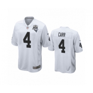 Las Vegas Raiders #4 Derek Carr White 2020 Inaugural Season Game Jersey