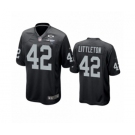 Las Vegas Raiders #42 Cory Littleton Black 2020 Inaugural Season Game Jersey