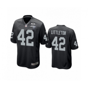 Las Vegas Raiders #42 Cory Littleton Black 2020 Inaugural Season Game Jersey