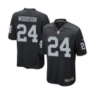 Men's Nike Oakland Raiders #24 Charles Woodson Game Black Team Color NFL Jersey