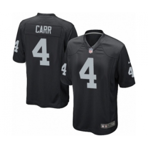 Men's Nike Oakland Raiders #4 Derek Carr Game Black Team Color NFL Jersey