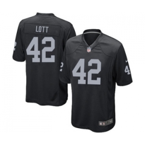 Men's Nike Oakland Raiders #42 Ronnie Lott Game Black Team Color NFL Jersey