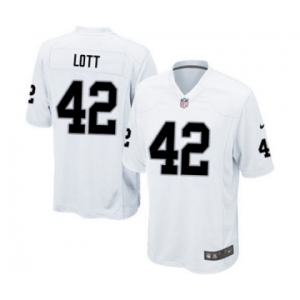 Men's Nike Oakland Raiders #42 Ronnie Lott Game White NFL Jersey