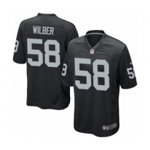 Men's Nike Oakland Raiders #58 Kyle Wilber Game Black Team Color NFL Jersey
