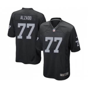 Men's Nike Oakland Raiders #77 Lyle Alzado Game Black Team Color NFL Jersey