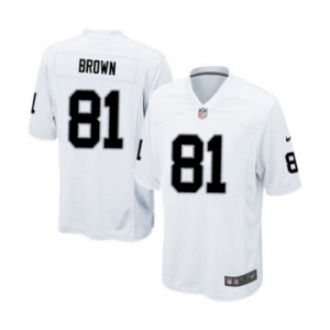 Men's Nike Oakland Raiders #81 Tim Brown Game White NFL Jersey