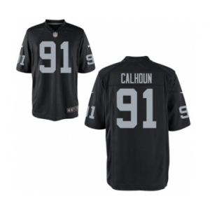 Men's Nike Oakland Raiders #91 Shilique Calhoun Game Black Team Color NFL Jersey
