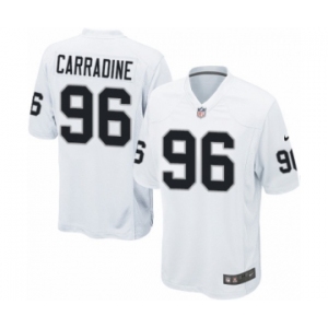 Men's Nike Oakland Raiders #96 Cornellius Carradine Game White NFL Jersey