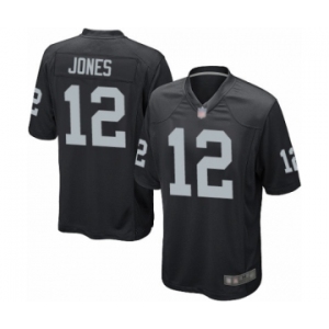 Men's Oakland Raiders #12 Zay Jones Game Black Team Color Football Jersey