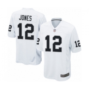 Men's Oakland Raiders #12 Zay Jones Game White Football Jersey