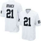 Men's Oakland Raiders #21 Branch Game White Football Jersey