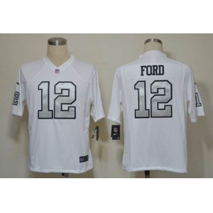 nike nfl jerseys oakland raiders #12 jacoby ford white(silver number)[Game]