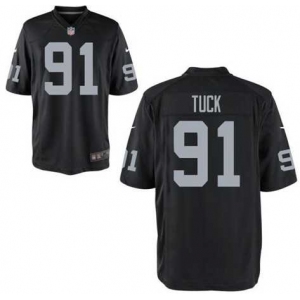 nike nfl jerseys oakland raiders #91 tuck black[game]