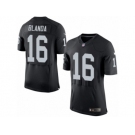 Men's Nike Oakland Raiders #16 George Blanda Elite Black Team Color NFL Jersey