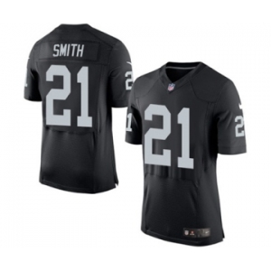 Men's Nike Oakland Raiders #21 Sean Smith Elite Black Team Color NFL Jersey