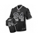 Men's Nike Oakland Raiders #24 Marshawn Lynch Elite Black Drift Fashion NFL Jersey