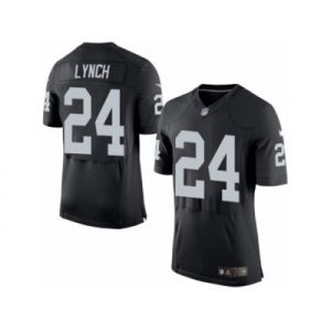 Men's Nike Oakland Raiders #24 Marshawn Lynch Elite Black Team Color NFL Jersey