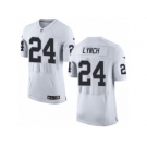 Men's Nike Oakland Raiders #24 Marshawn Lynch Elite White NFL Jersey