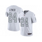 Men's Nike Oakland Raiders #24 Marshawn Lynch White Rush NFL Jersey