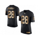 Men's Nike Oakland Raiders #28 Latavius Murray Elite Black Gold Team Color NFL Jersey