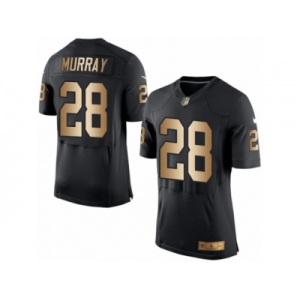 Men's Nike Oakland Raiders #28 Latavius Murray Elite Black Gold Team Color NFL Jersey