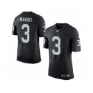 Men's Nike Oakland Raiders #3 E. J. Manuel Elite Black Team Color NFL Jersey