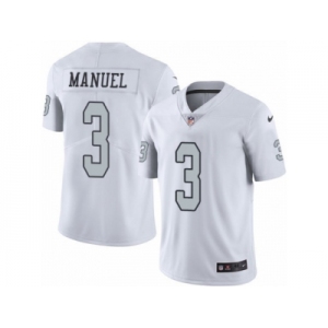 Men's Nike Oakland Raiders #3 E. J. Manuel Elite White Rush NFL Jersey