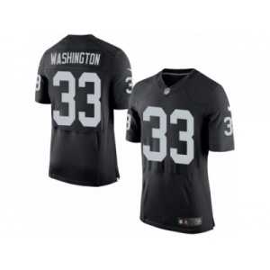 Men's Nike Oakland Raiders #33 DeAndre Washington Elite Black Team Color NFL Jersey