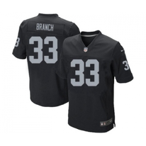 Men's Nike Oakland Raiders #33 Tyvon Branch Elite Black Team Color NFL Jersey
