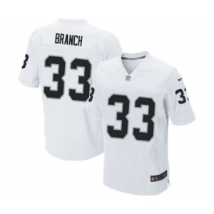 Men's Nike Oakland Raiders #33 Tyvon Branch Elite White NFL Jersey