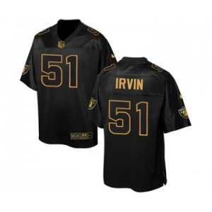 Men's Nike Oakland Raiders #51 Bruce Irvin Elite Black Pro Line Gold Collection NFL Jersey
