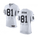 Men's Nike Oakland Raiders #81 Tim Brown Elite White NFL Jersey