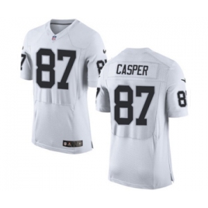 Men's Nike Oakland Raiders #87 Dave Casper Elite White NFL Jersey