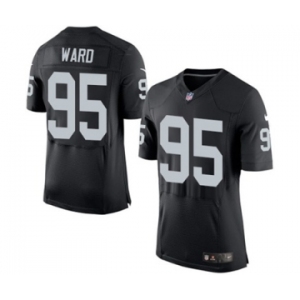 Men's Nike Oakland Raiders #95 Jihad Ward Elite Black Team Color NFL Jersey