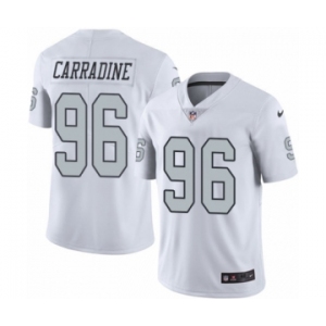 Men's Nike Oakland Raiders #96 Cornellius Carradine Elite White Rush Vapor Untouchable NFL Jersey