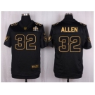 Nike Oakland Raiders #32 Marcus Allen Black Pro Line Gold Collection Jersey[Elite]