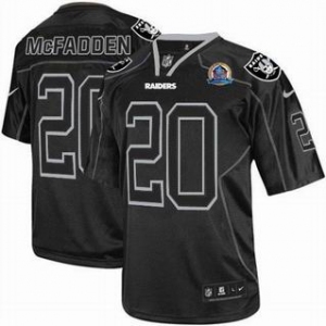 nike nfl jerseys oakland raiders #20 darren mcfadden black[Elite lights out 50th Patch]