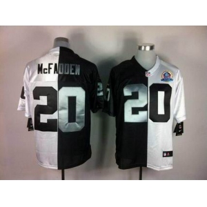 nike nfl jerseys oakland raiders #20 darren mcfadden white-black[Elite split 50th Patch]