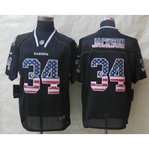 nike nfl jerseys oakland raiders #34 jackson black[Elite USA flag fashion]