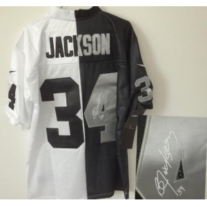 nike nfl jerseys oakland raiders #34 jackson white-black[Elite split signature]