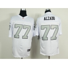 nike nfl jerseys oakland raiders #77 alzado white[Elite grey number]