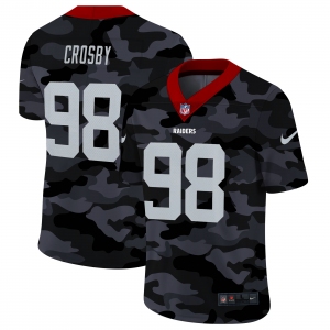 Men New Nike Oakland Raiders #98 Crosby 2020 Nike 2ndCamo Salute to Service Limited