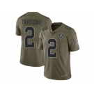 Men Nike Oakland Raiders #2 Giorgio Tavecchio Limited Olive 2017 Salute to Service NFL Jersey