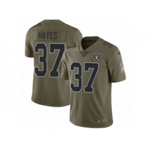 Men Nike Oakland Raiders #37 Lester Hayes Limited Olive 2017 Salute to Service NFL Jersey