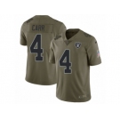 Men Nike Oakland Raiders #4 Derek Carr Limited Olive 2017 Salute to Service NFL Jersey