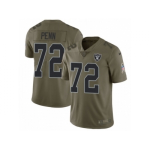 Men Nike Oakland Raiders #72 Donald Penn Limited Olive 2017 Salute to Service NFL Jersey