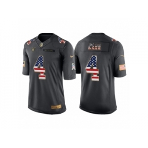 Men Oakland Raiders #4 Derek Carr Anthracite Salute to Service USA Flag Fashion Jersey