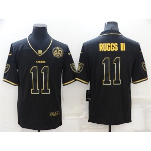 Men's Las Vegas Raiders #11 Henry Ruggs III Black Golden Edition 60th Patch Stitched Nike Limited Jersey
