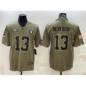 Men's Las Vegas Raiders #13 Hunter Renfrow 2022 Olive Salute To Service Limited Stitched Jersey